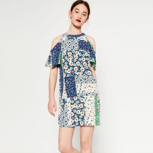 Zara Dresses & Skirts - Zara Floral Cold Shoulder Dress